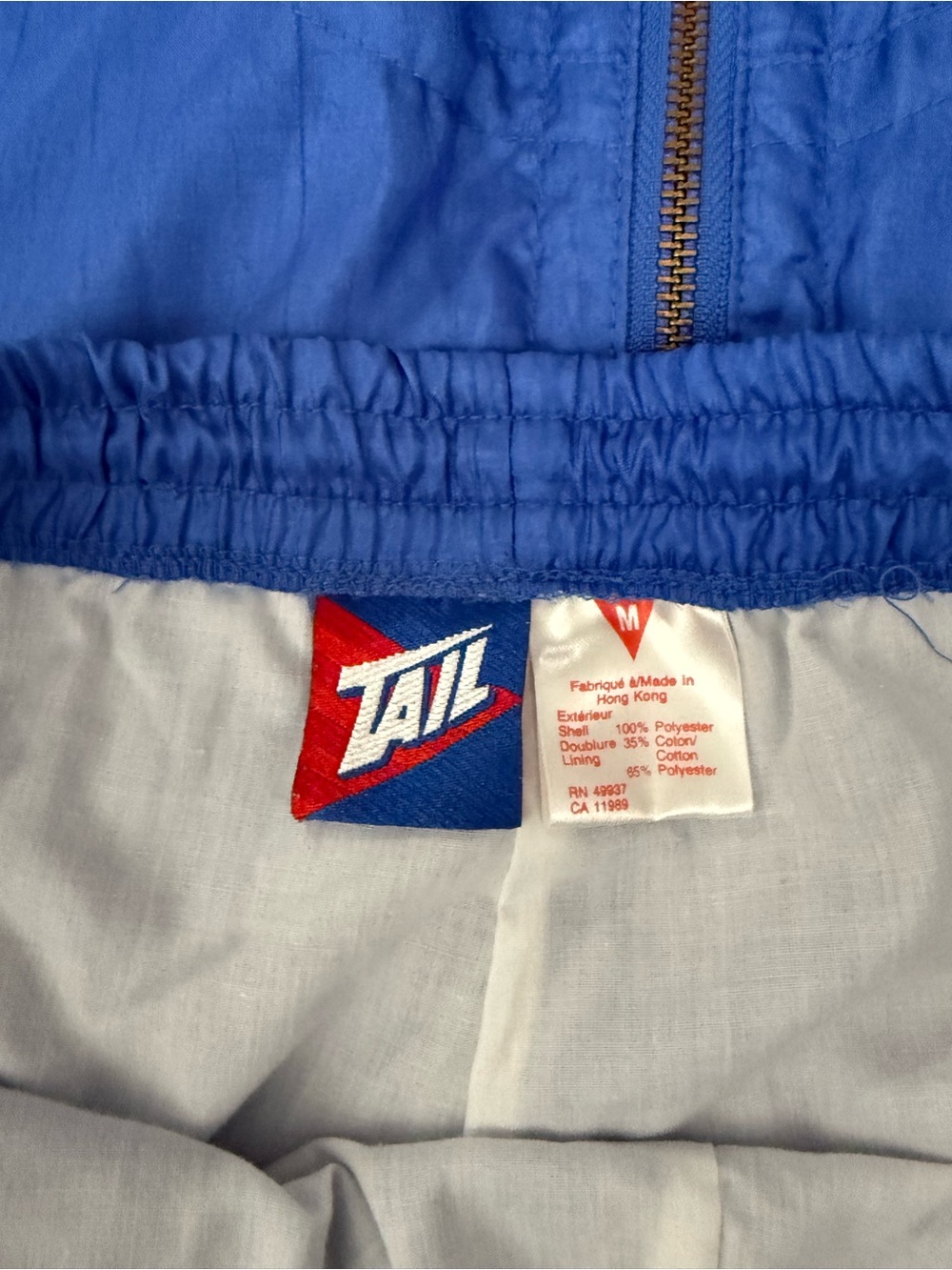 Vintage Tail Blue Windbreaker Tracksuit Jacket Pants Set M 80s 90s - Picture 11 of 11